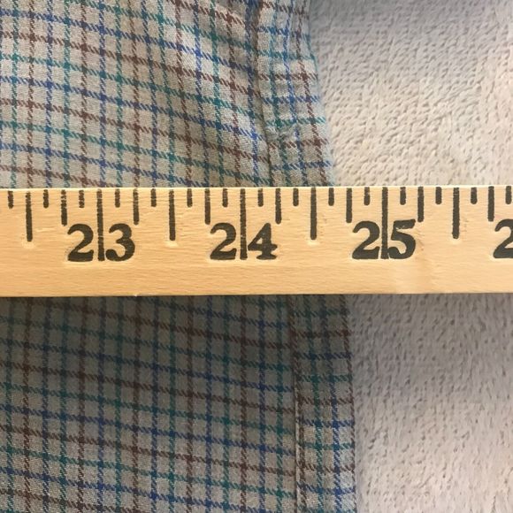 Burberry Shirt Mens Large Multicolor Check Button Up Long Sleeve Casual READ - Picture 7 of 9